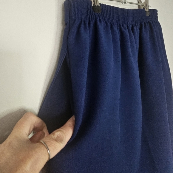 Midi skirt vintage blue with gold buttons by Mr. K - Picture 5 of 7